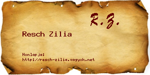 Resch Zilia névjegykártya